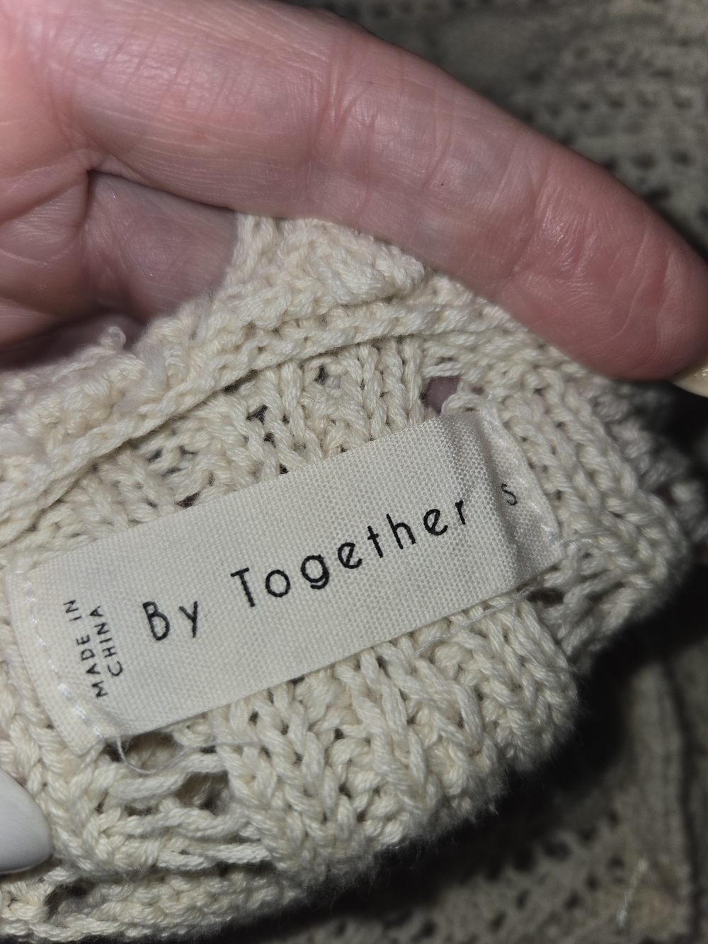 By Together - Cream Boho Beachy Crochet V-Neck Spaghetti Strap Crop Tank Size S - Picture 5 of 13